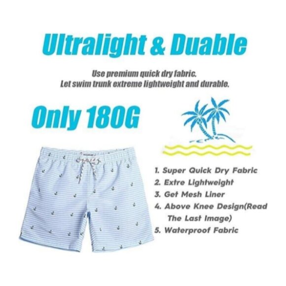 ✨✨ MaaMgic Men's Swim Trunks Blue Small NWT - Picture 4 of 6